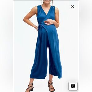 NOM Nordstrom maternity, nursing wrap jumpsuit wide leg size medium Francesca